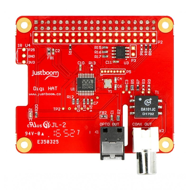JustBoom Digi Hat - zvuková karta pro Raspberry Pi 3/2 / B +