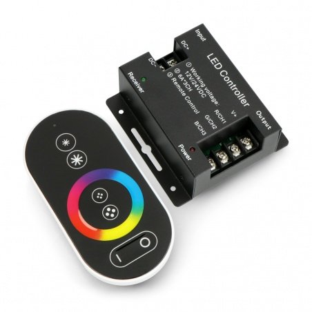 Ovladač RGB LED pásků a pásků s RF dotykovým dálkovým ovládáním Ovladač RGB LED pásků a pásků s RF dotykovým dálkovým ovládáním