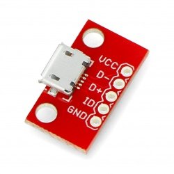 MicroUSB typ B 5 pinů - konektor pro kontaktní desku - SparkFun