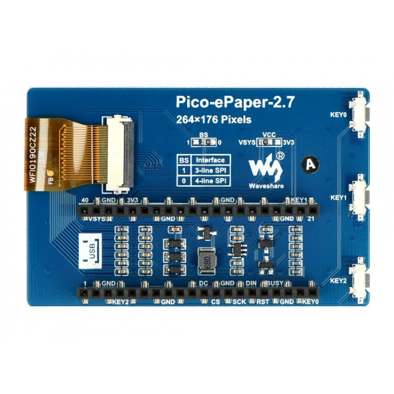 2.7inch E-Paper E-Ink Display Module for Raspberry Pi Pico