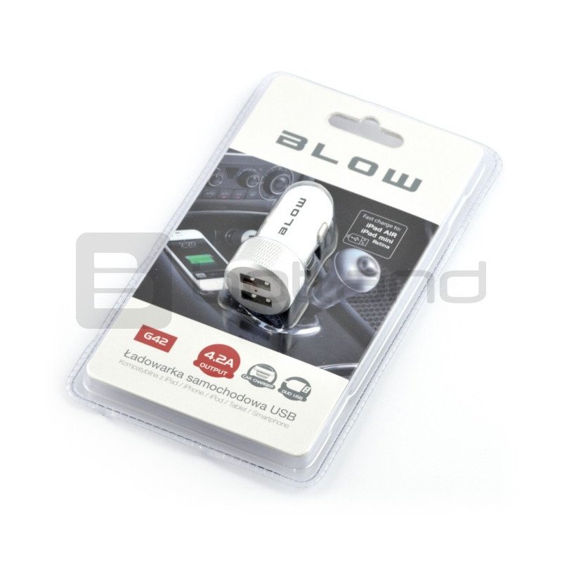 Blow 5V / 4,2A nabíječka do auta / napájecí zdroj 2 x USB - bílý