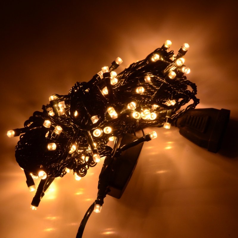 LED světla na vánoční stromky - teplá bílá - 100 kusů