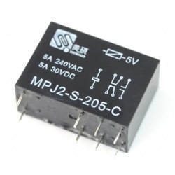 Relé MPJ2-S-205-C - cívka 5V, 2x 5A / 240VAC kontakty