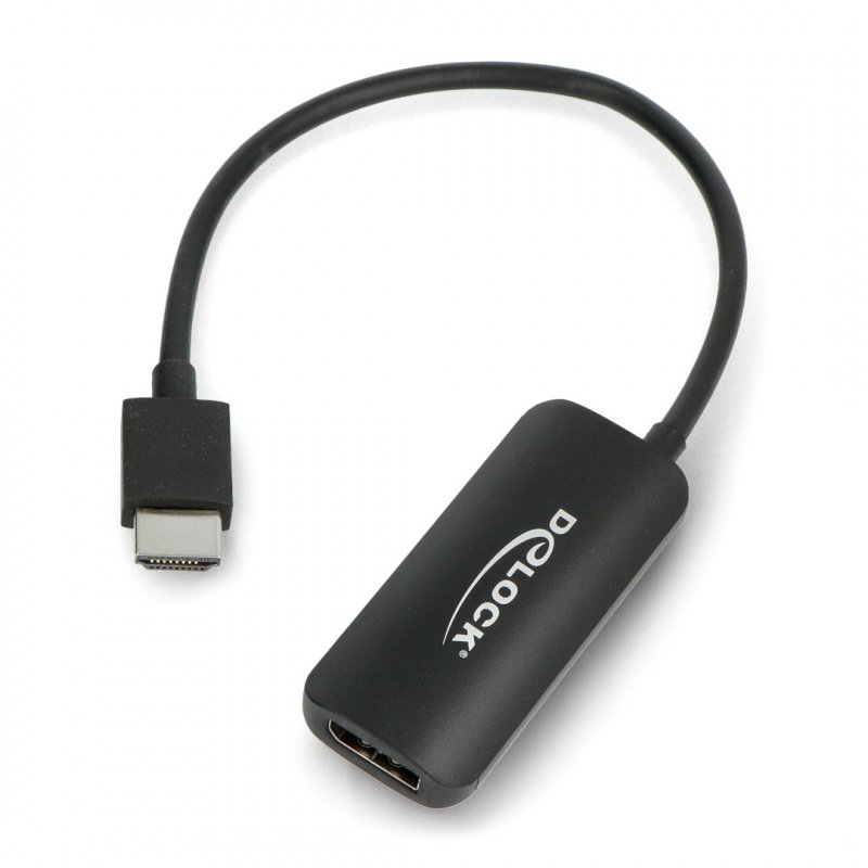 ADAPTER HDMI(M) DISPLAYPORT(F)+ZASILANIE USB NA KABLU 24CM 4K