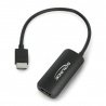 ADAPTER HDMI(M) DISPLAYPORT(F)+ZASILANIE USB NA KABLU 24CM 4K - zdjęcie 1