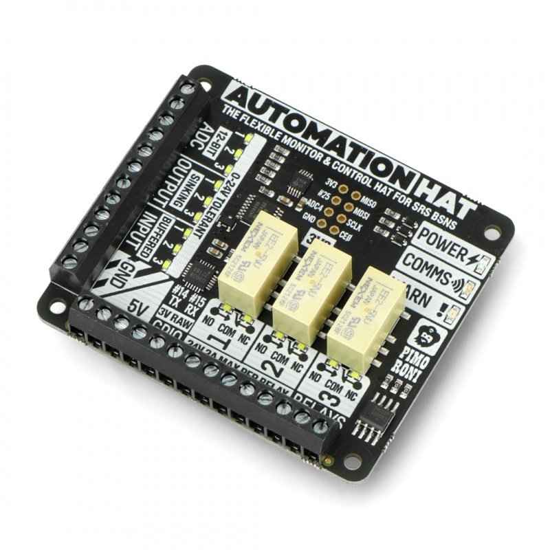 Automation Hat 3x relé + LED - rozšíření pro Raspberry Pi