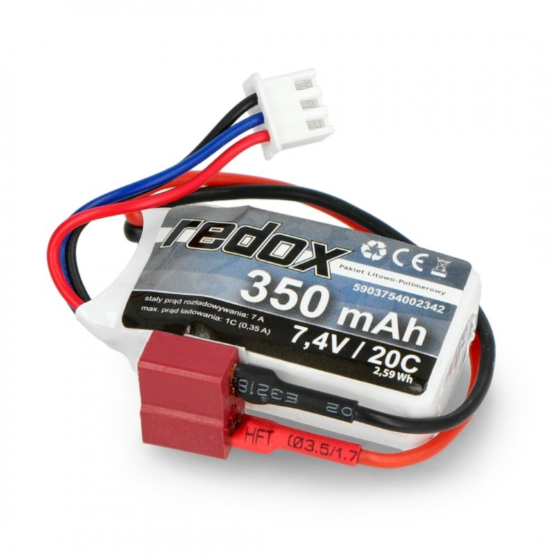 Redox 350 mAh 7,4V 20C DEAN - pakiet LiPo