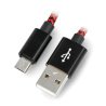 KABEL USB 2.0 Am/micro USBm czarno-czerwony oplot 2m ART oem - zdjęcie 1