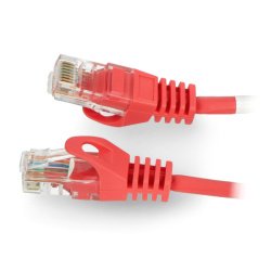 Ethernet Patchcord UTP 5e 0,25m - červený