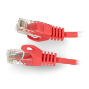 Ethernet Patchcord UTP 5e 0,25m - červený