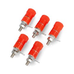 Banánková zásuvka AL2437 - červená - 4mm - 5ks.