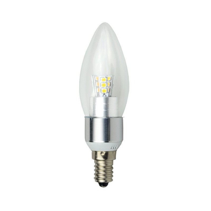 LED žárovka ART, svíčka čiré stříbro, E14, 4,5 W, 320 lm