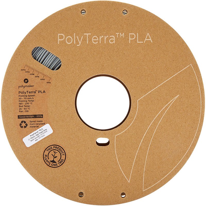 PolyTerra™ PLA (1.75 mm, 1 kg) (Fossil Grey)
