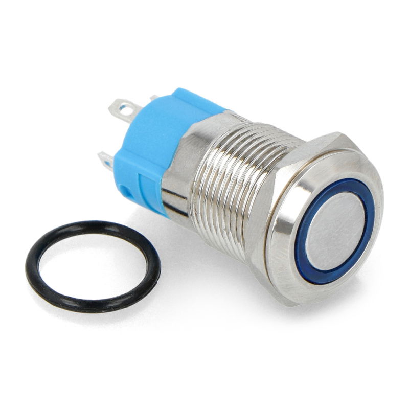 ON-OFF monostabilní spínač - 2A / 250V - plochý - modrý
