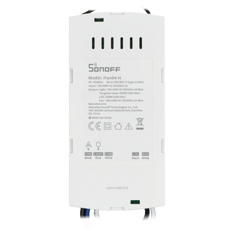 Sonoff iFAN04-H - bezdrátový ventilátor a ovladač stropní lampy
