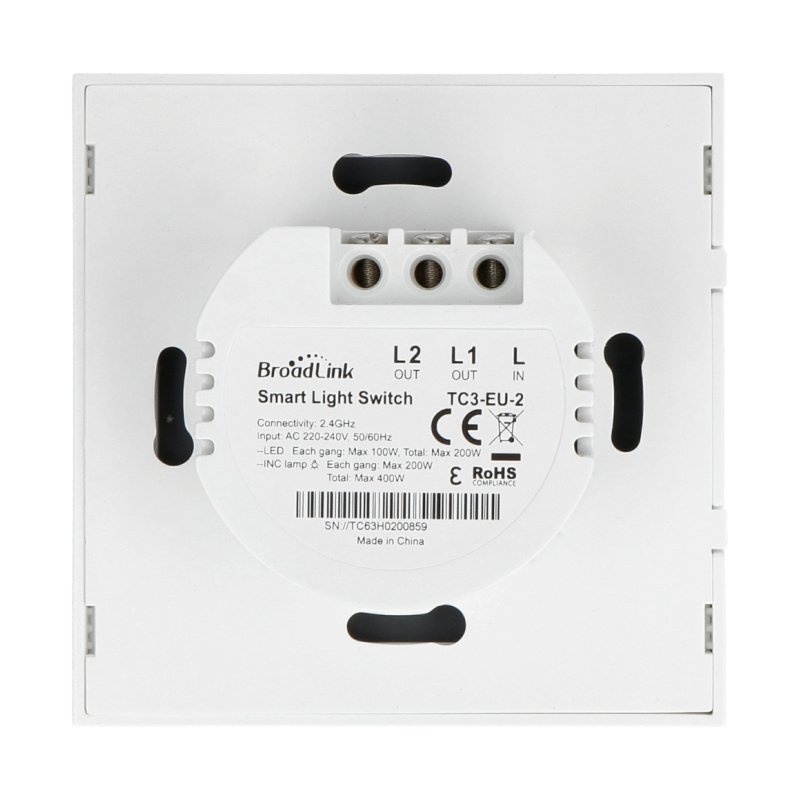 Inteligentny przełącznik światła Wi-Fi TC3-EU-2 BroadLink