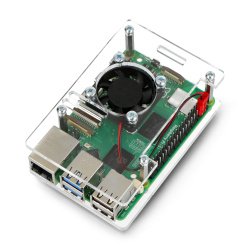 Obudowa do Raspberry Pi Rp5 otwarta z wentylatorem -