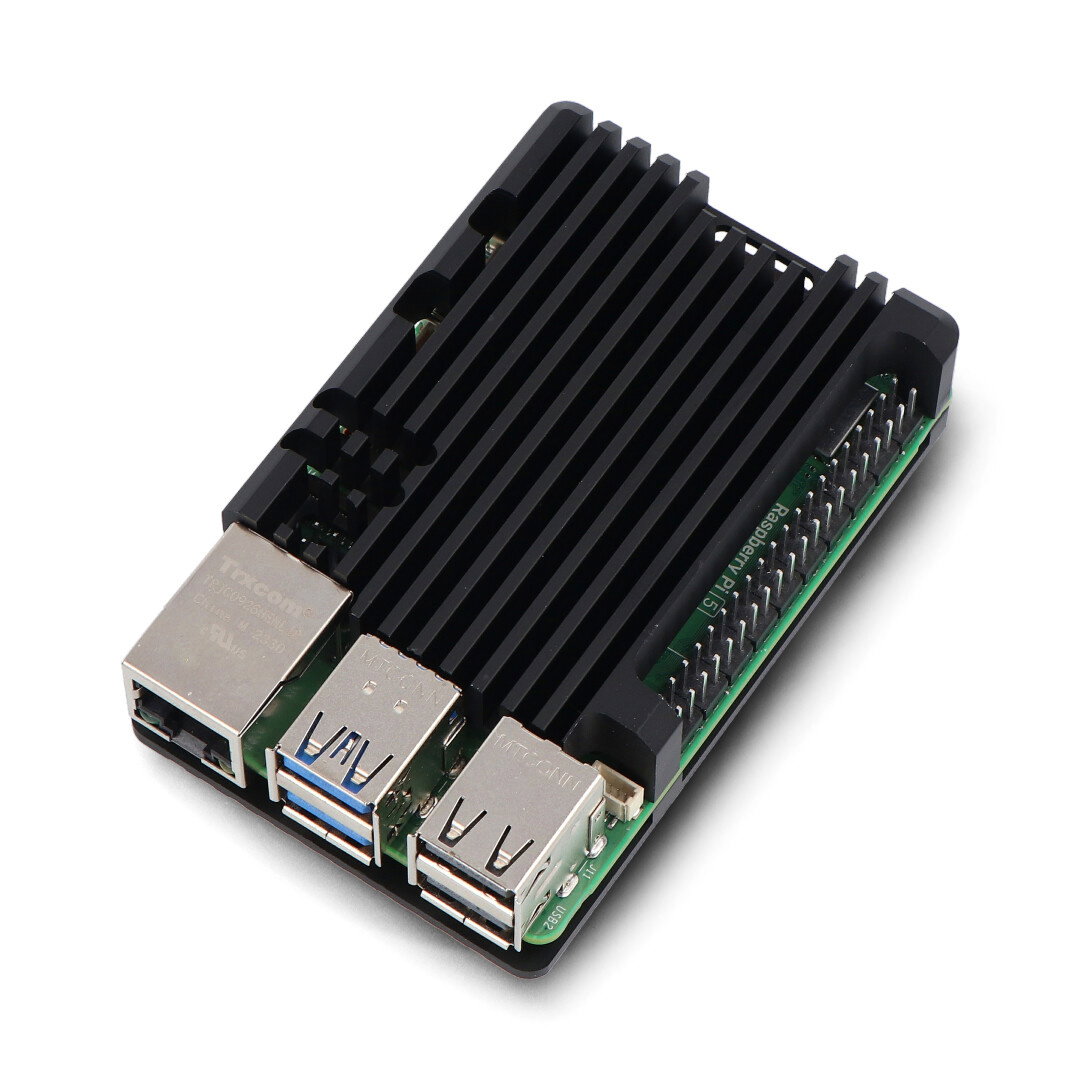 Pouzdro justPi pro Raspberry Pi 5 - hliník - černé