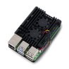 Black Aluminum case for Raspberry Pi 5 with 2 PWM 4PINS fans - zdjęcie 1