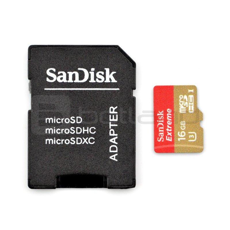 Paměťová karta SanDisk Extreme micro SD / SDHC 16 GB UHS-I 3 třídy 10 s adaptérem