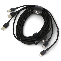 Zestaw 3x Kabel Green Cell GC Ray USB - USB-C 200cm, zielony