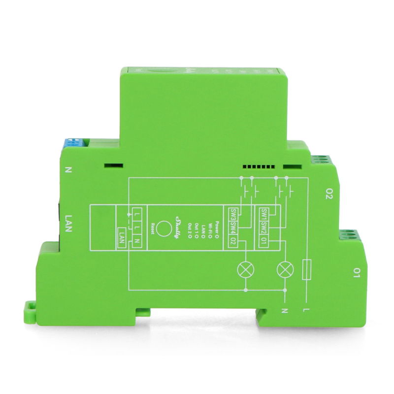 2-kanałowy ściemniacz na szynę DIN Shelly Pro Dimmer 2PM