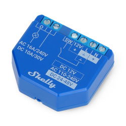 Shelly Plus 1 - relé 12V/24V-48V DC / 240VAC WiFi 16A - Android