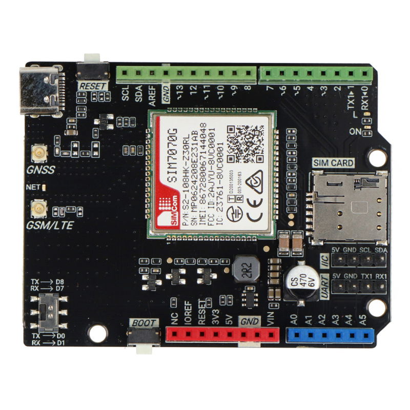 DFRobot Shield NB-IoT / LTE / GPRS / GPS SIM7000E v2.0 - štít