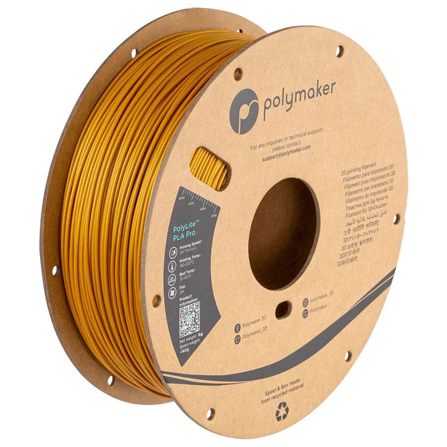 Filament Polymaker PolyLite Metallic PLA PRO Gold 1,75mm 1kg