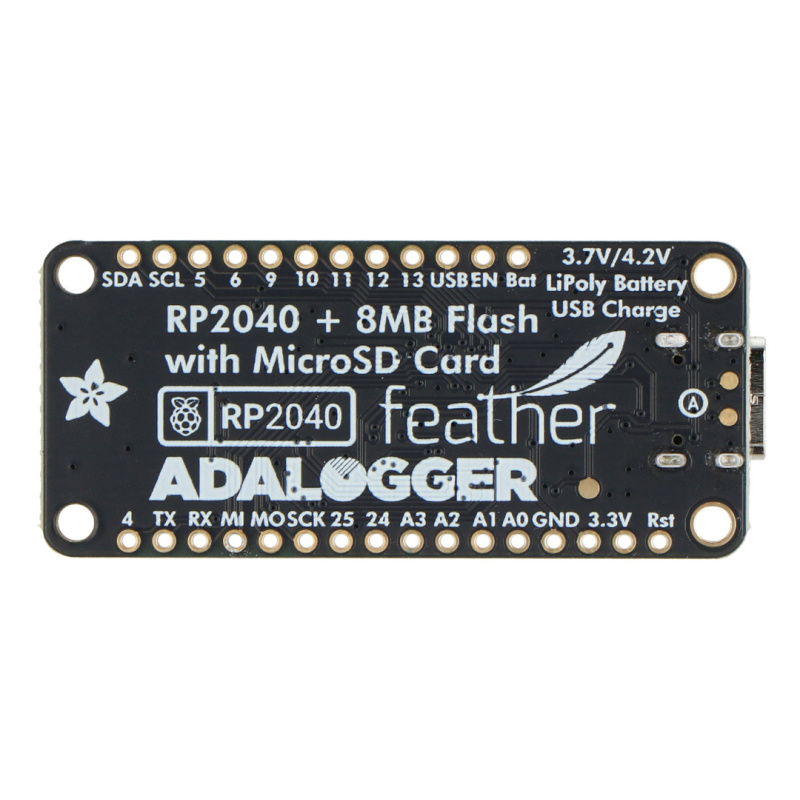 Adafruit Feather RP2040 Adalogger - 8MB Flash with microSD Card