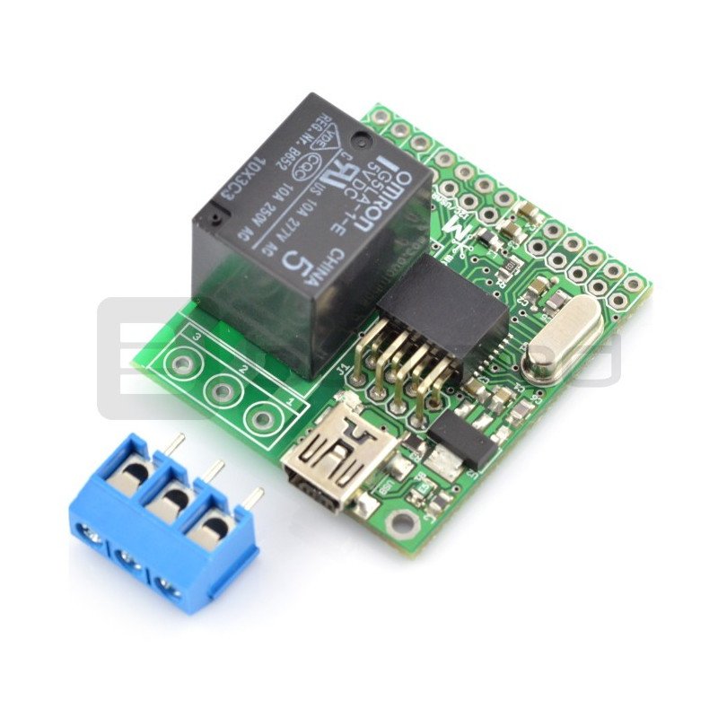 Výkonný modul s relé a mikrokontrolérem ATmega8 MOD-34