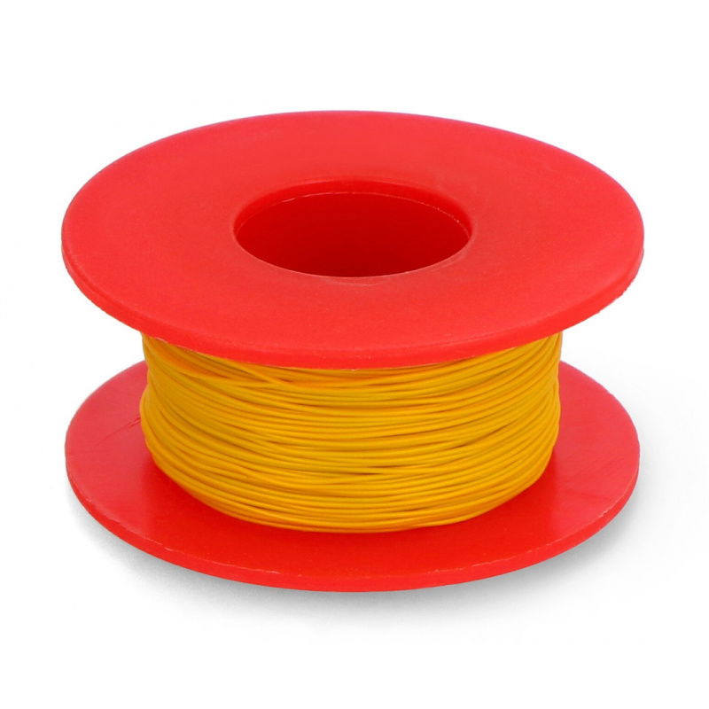 Postříbřený měděný propojovací vodič Kynar - 0,25 mm/AWG 30 - žlutý - 50 m
