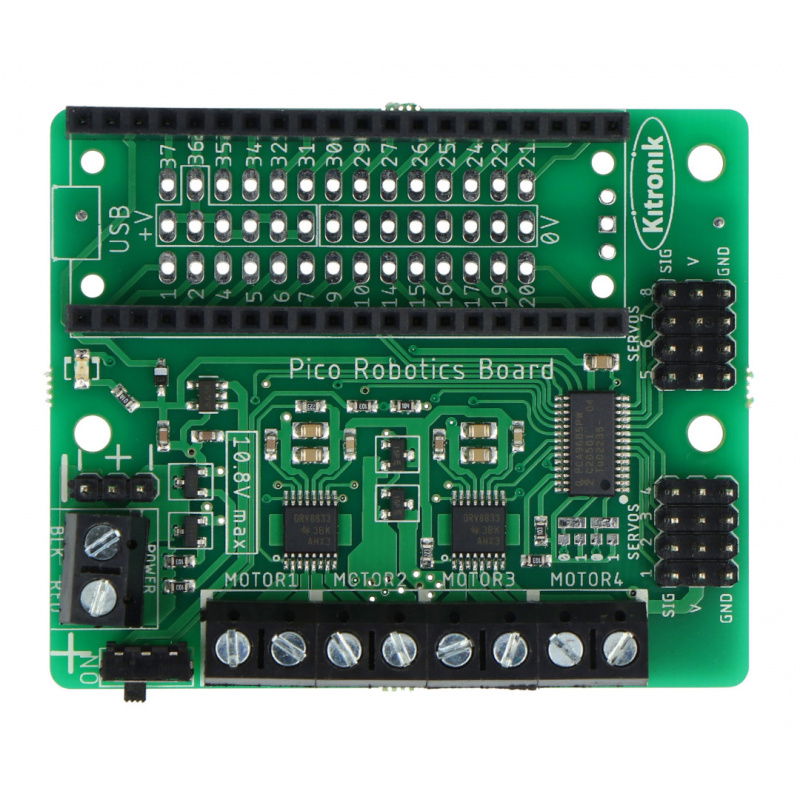 Kitronik Robotics Board - ovladač pro 4 motory a 8 serv -