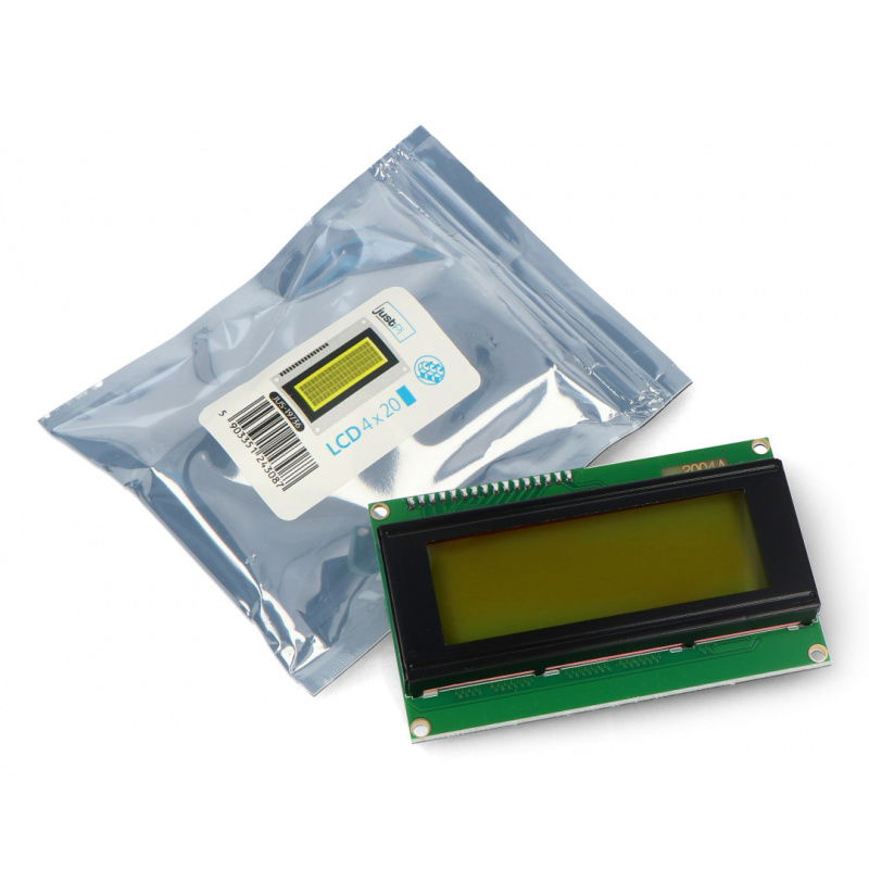 LCD displej 4x20 znaků zelený s konektory - justPi