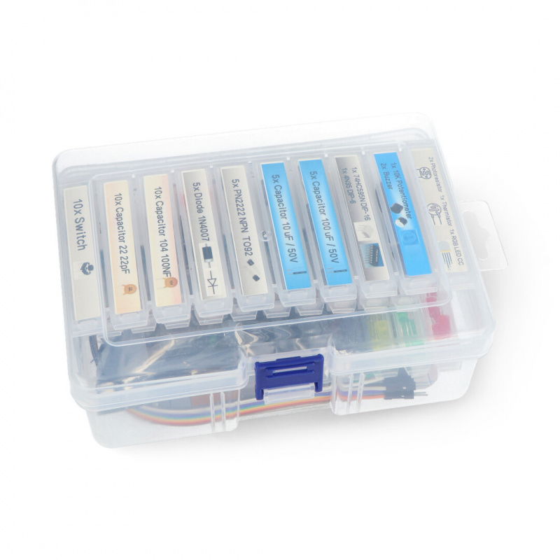 Sada elektronických součástek + prkénko 400 - E24 - 235 prvků