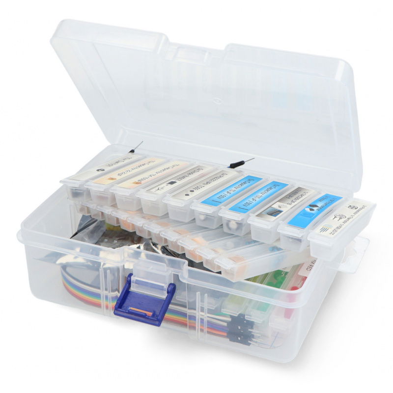Sada elektronických součástek + prkénko 400 - E24 - 235 prvků