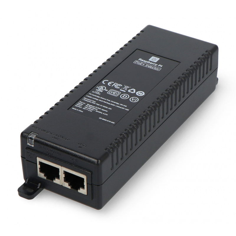 Raspberry Pi PoE+ Injector - oficiální PoE zdroj - RJ45 - se