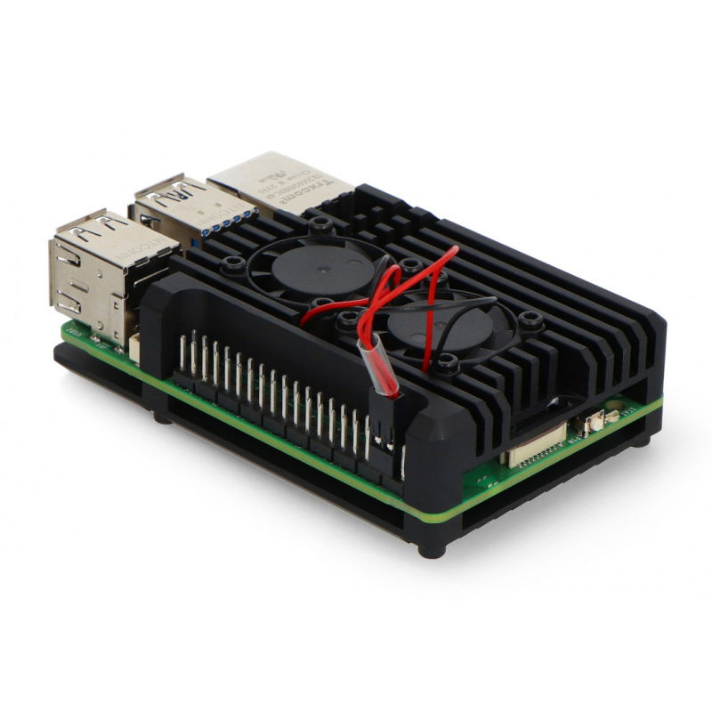 justPi pouzdro pro Raspberry Pi 5 se dvěma ventilátory - hliník