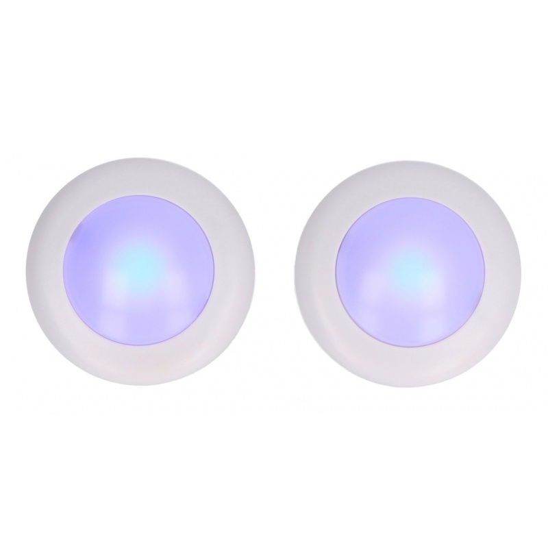 Remote Controlled 16-color RGBW Puck Lights (2pcs) - KC007