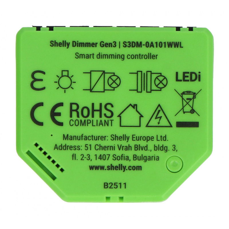 Shelly Dimmer Gen3 - inteligentny ściemniacz światła WiFi