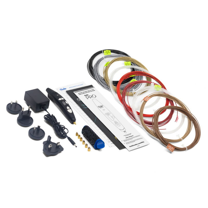 3Doodler PRO+ 3D tiskové pero - sada 9 filamentů + příslušenství