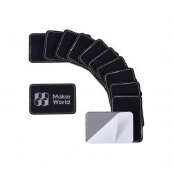Rectangular PU Iron-on Patch - Black to Silver (10PCS) - YD005