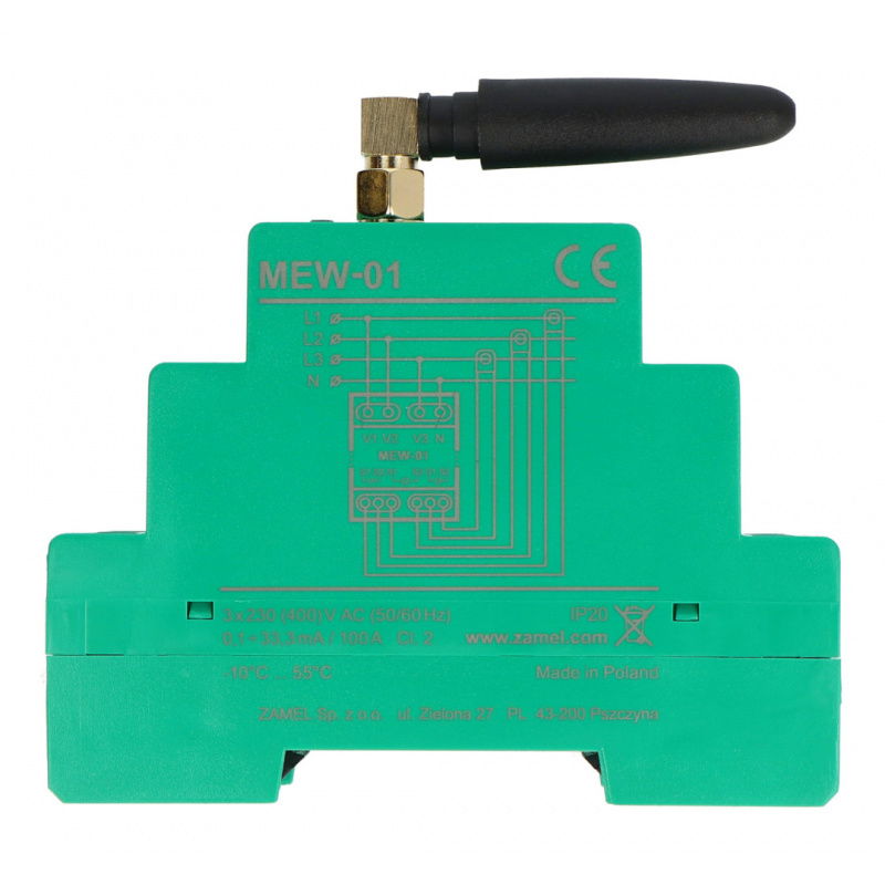 Monitor energii elektrycznej Wi-Fi 3F + N z anteną zewnętrzną -