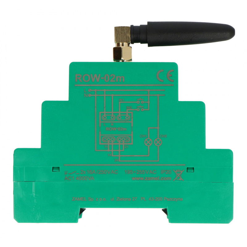 Modułowy 2-kanałowy 16A odbiornik Wi-Fi - Supla