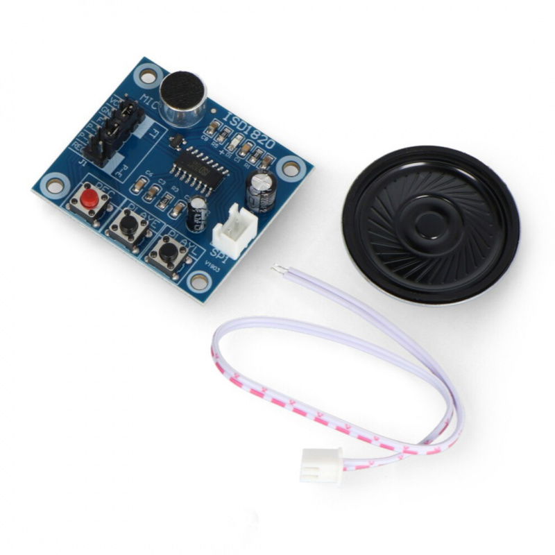Modul ISD1820 pro nahrávání a přehrávání zvuku + reproduktor