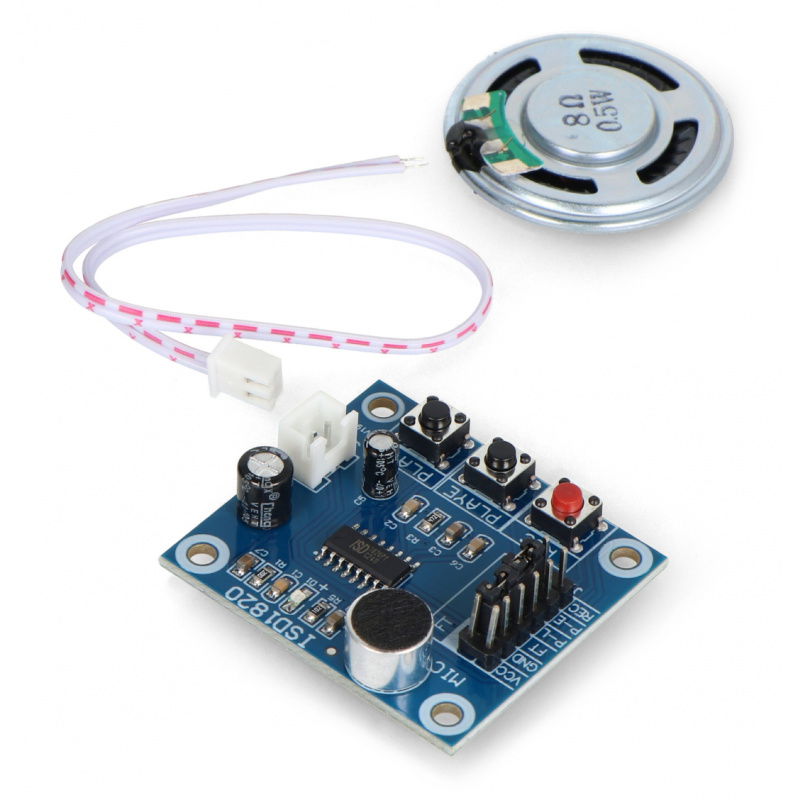 Modul ISD1820 pro nahrávání a přehrávání zvuku + reproduktor