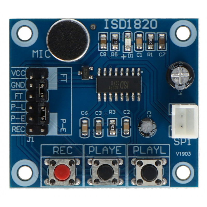 Modul ISD1820 pro nahrávání a přehrávání zvuku + reproduktor