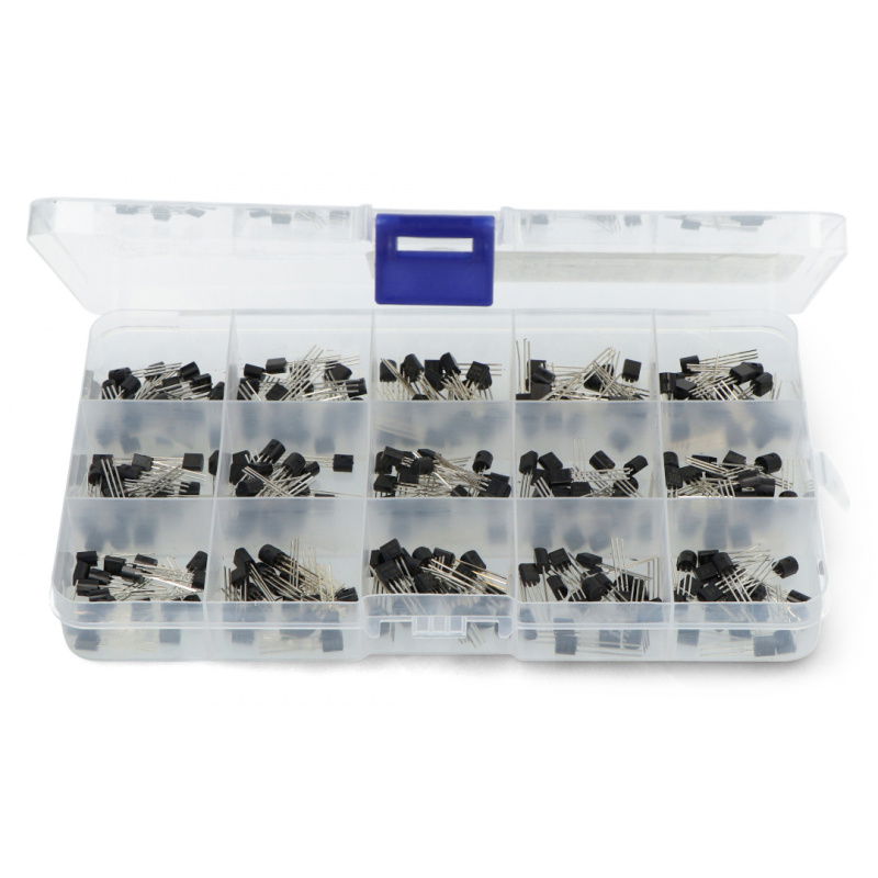 Zestaw tranzystorów bipolarnych NPN i PNP TO-92 - 15 wartości -