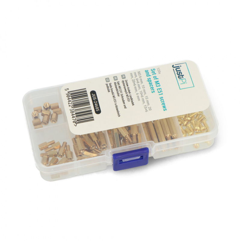 Zestaw śrubek i podkładek dystansowych M3 E51 - 120 elementów