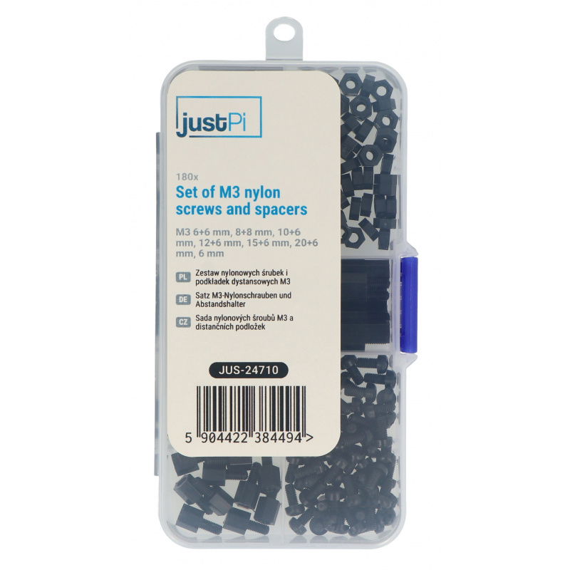 Zestaw nylonowych śrubek i podkładek dystansowych M3 - 180